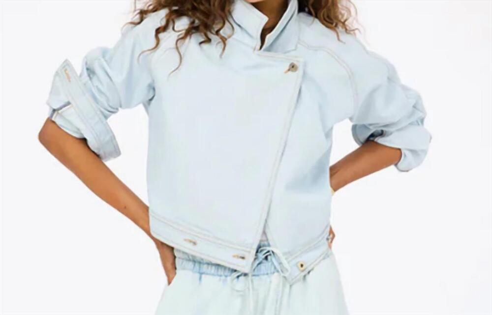 NEW KERRI ROSENTHAL denim jacket in light wash